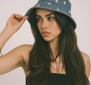 Bucket Hat Daisy Denim - Things I Like Things I Love