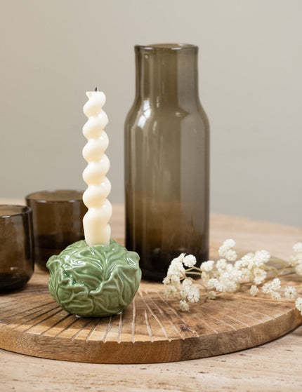 Candle Holder Cabbage Fine Earthenware Green - Things I Like Things I Love