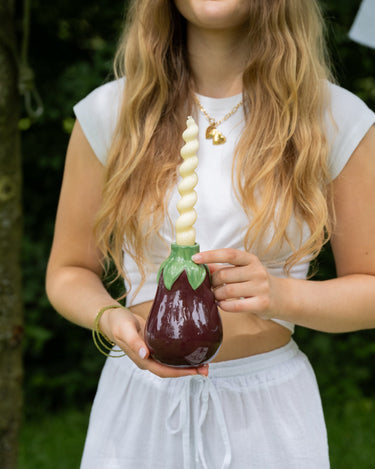 Candle Holder Eggplant - Things I Like Things I Love