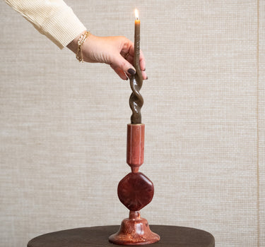 Candle Holder Kumopa Burgundy - Things I Like Things I Love