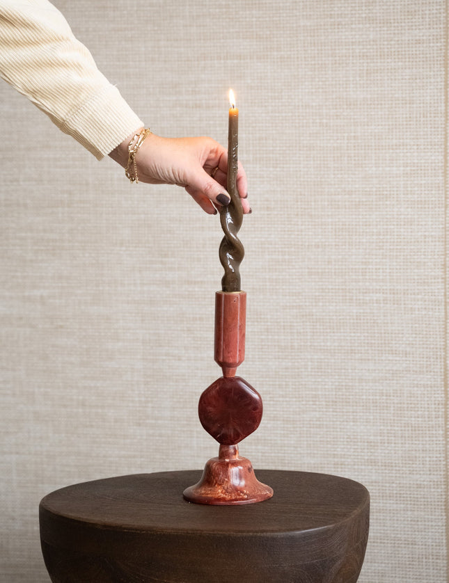 Candle Holder Kumopa Burgundy - Things I Like Things I Love