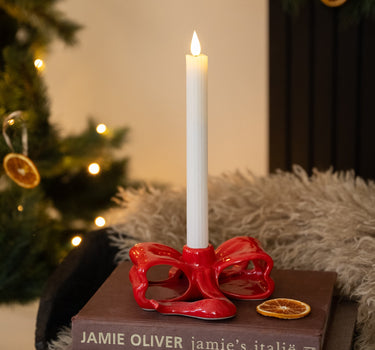 Candle Holder Ribbon Red - Things I Like Things I Love