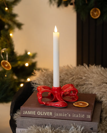 Candle Holder Ribbon Red - Things I Like Things I Love