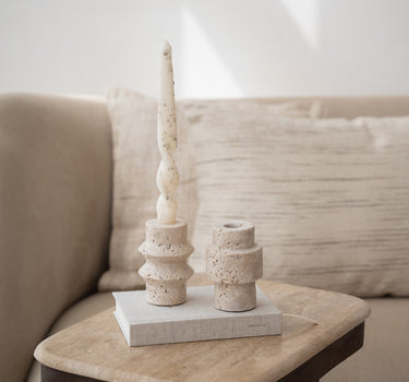 Candle Holder Travertin Naturel - Things I Like Things I Love