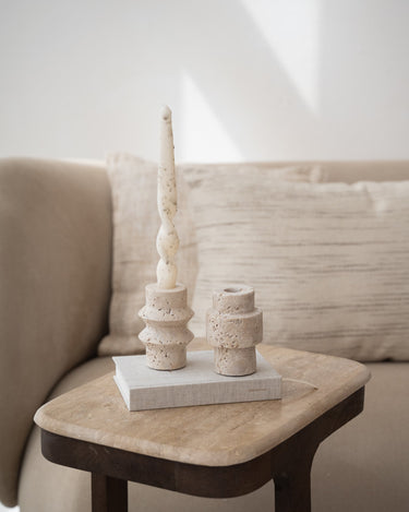 Candle Holder Travertin Naturel - Things I Like Things I Love