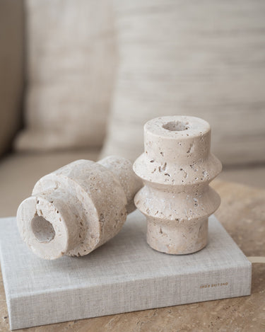 Candle Holder Travertin Naturel - Things I Like Things I Love