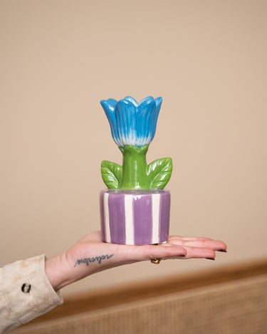 Candle Holder Tulip Stripe - Things I Like Things I Love