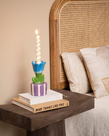 Candle Holder Tulip Stripe - Things I Like Things I Love