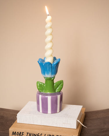 Candle Holder Tulip Stripe - Things I Like Things I Love