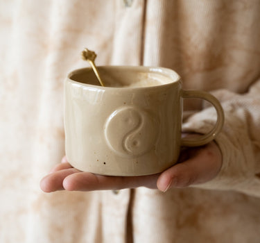 Cappuccino Mug Ying Yang Beige - Things I Like Things I Love