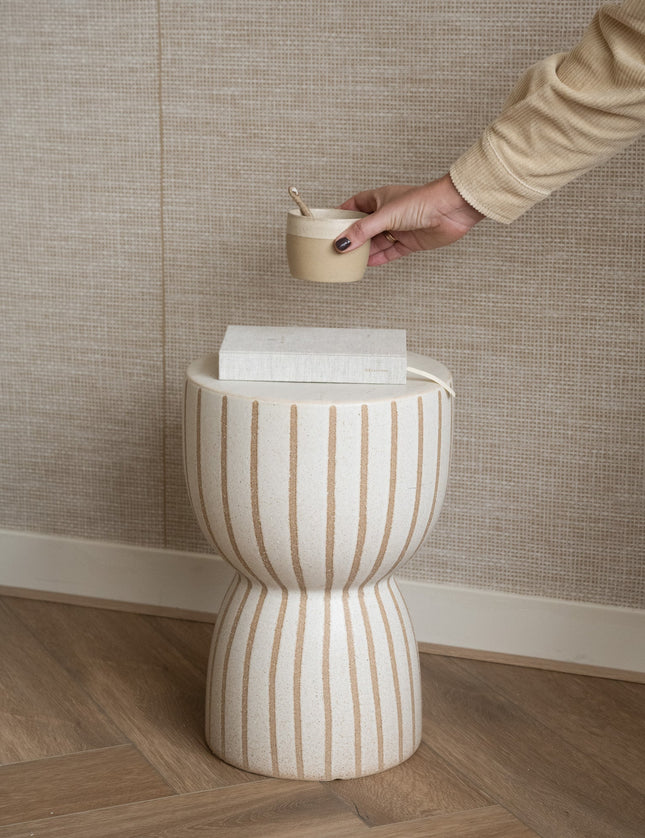 Ceramic Stool Finca Sand Brown - Things I Like Things I Love