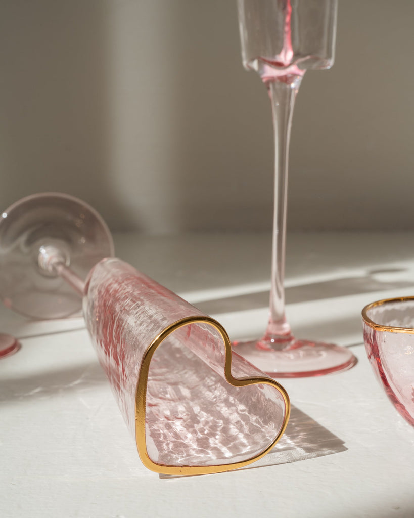 Champagne Glass Heart Pink - Things I Like Things I Love
