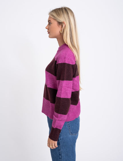 Chick Crew Neck Knit Fuchsia Red - Things I Like Things I Love