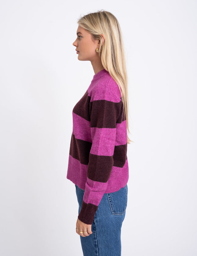 Chick Crew Neck Knit Fuchsia Red - Things I Like Things I Love