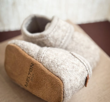 Classic Wool Slippers Beige Melange - Things I Like Things I Love