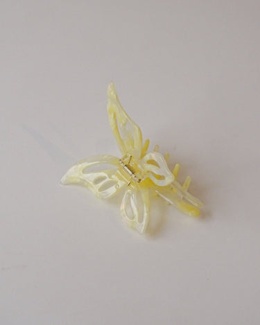 Claw Clip Big Butterfly Yellow Beige - Things I Like Things I Love