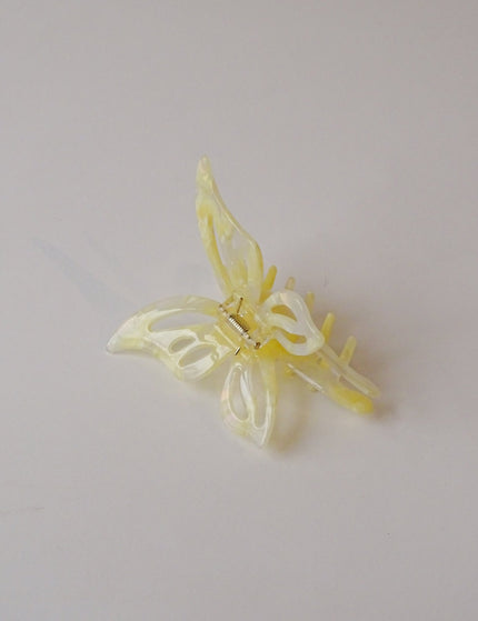 Claw Clip Big Butterfly Yellow Beige - Things I Like Things I Love