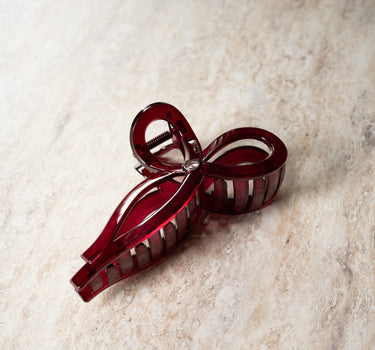 Claw Clip Bow Wine Red - Things I Like Things I Love