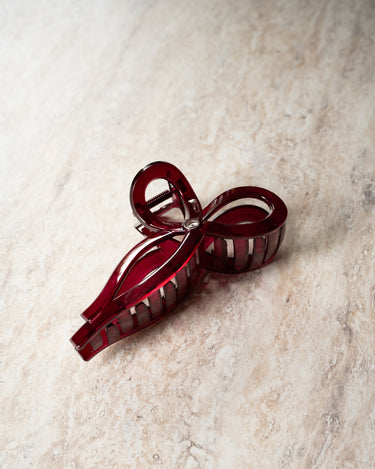 Claw Clip Bow Wine Red - Things I Like Things I Love