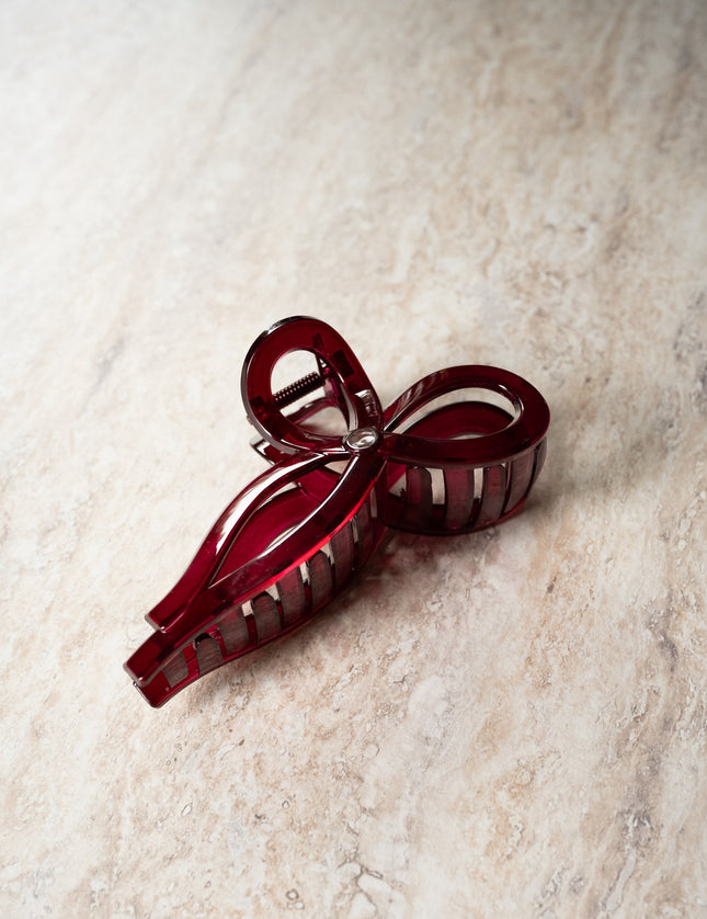 Claw Clip Bow Wine Red - Things I Like Things I Love