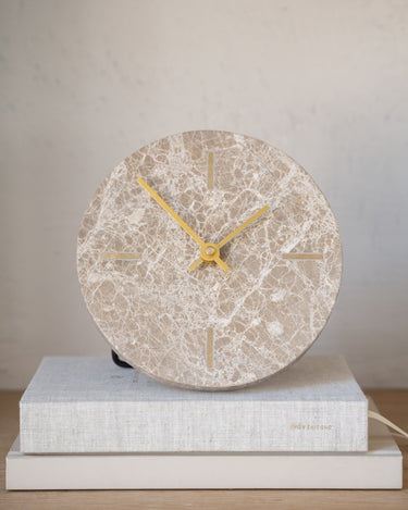 Clock Moreno Marble Brown - Things I Like Things I Love