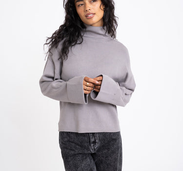 Cloe Roll Neck Knit Frost Gray - Things I Like Things I Love