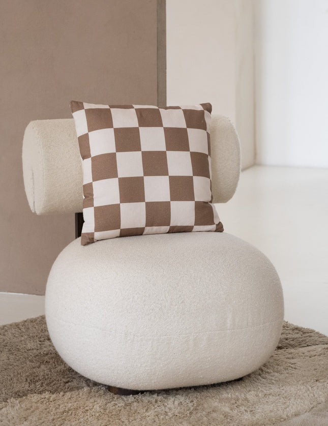 Cushion Check Brown/Creme - Things I Like Things I Love