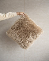 Cushion Hairy Faux Beige