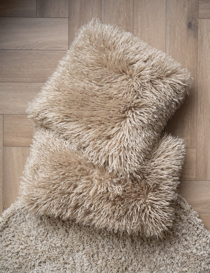 Cushion Hairy Faux Beige - Things I Like Things I Love