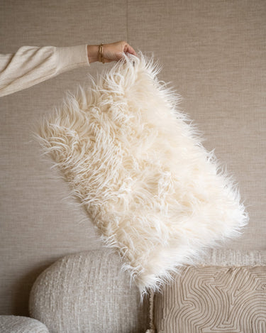 Cushion Hairy Faux Ivory - Things I Like Things I Love