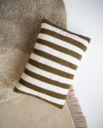 Cushion Stripe Green/Beige - Things I Like Things I Love