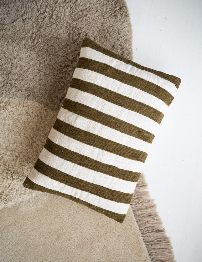 Cushion Stripe Green/Beige - Things I Like Things I Love