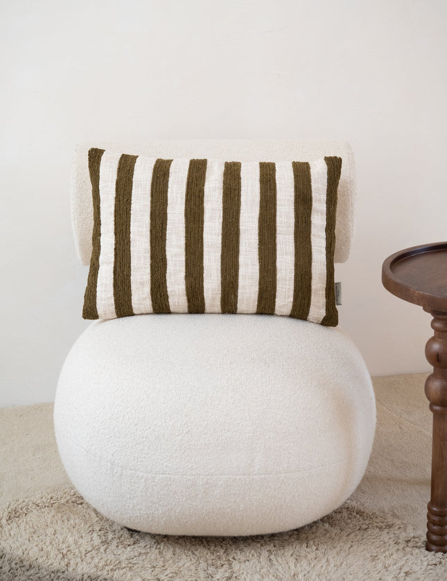 Cushion Stripe Green/Beige - Things I Like Things I Love