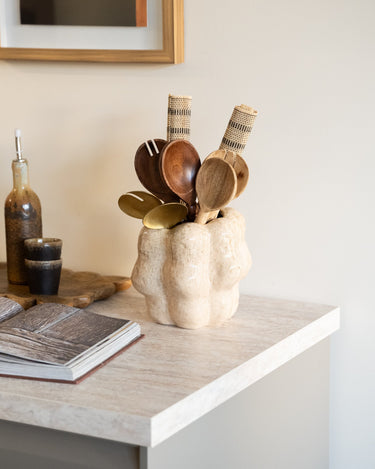 Cutlery Jar Ceramic Cream - Things I Like Things I Love