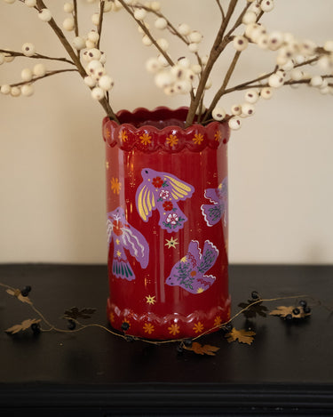 Cutlery Jar/Vase Purple Birds - Things I Like Things I Love