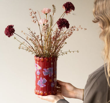 Cutlery Jar/Vase Purple Birds - Things I Like Things I Love