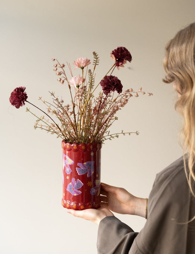 Cutlery Jar/Vase Purple Birds - Things I Like Things I Love