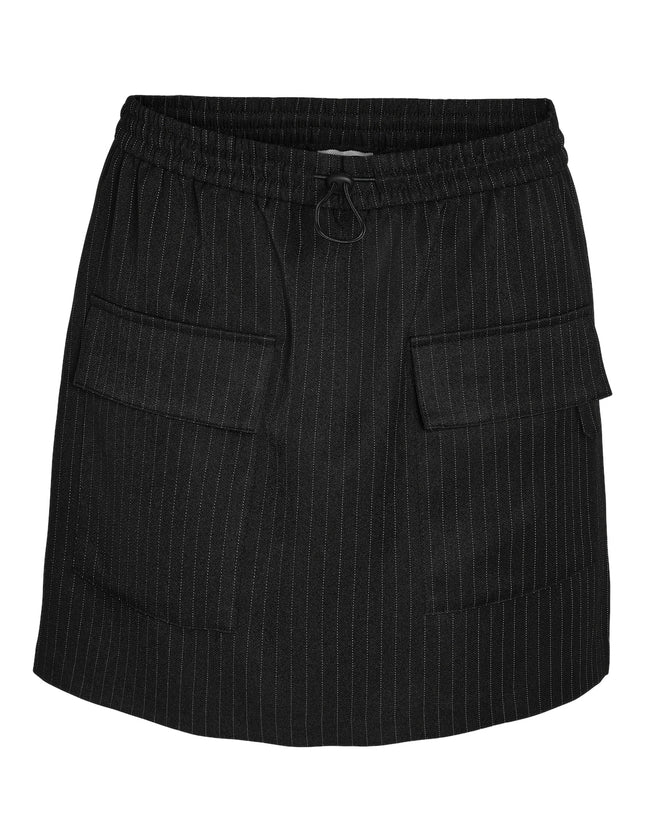 Dallas Black White Pinestripe Short Skirt - Things I Like Things I Love