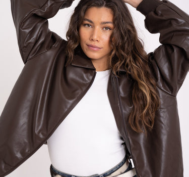 Danny Jacket PU Brown One Size - Things I Like Things I Love