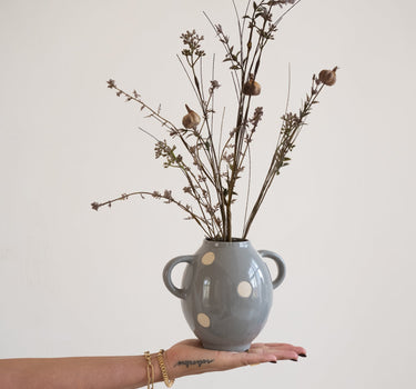 Deco Vase Dot Grey - Things I Like Things I Love