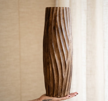 Deco Vase Mango Wood Brown - Things I Like Things I Love