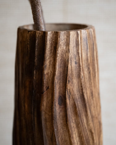 Deco Vase Mango Wood Brown - Things I Like Things I Love