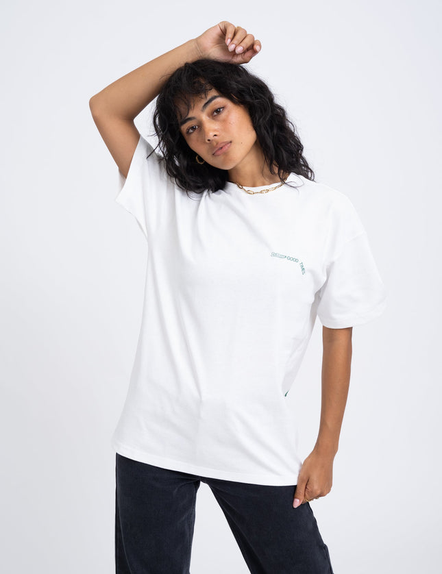 Dr. Denim Trooper Tee Off White DD Peace - Things I Like Things I Love