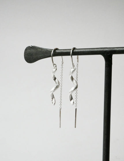 Earring Bungle Swirly Silver - Things I Like Things I Love