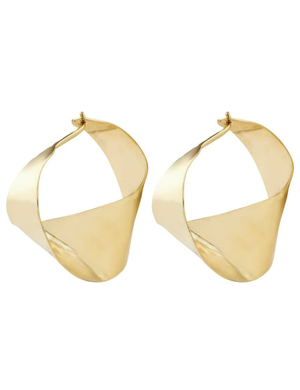 Earrings Flat Wave Gold - Things I Like Things I Love