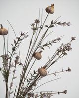 Kunstblumen Feld Strauß Papaver Grau