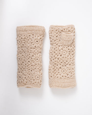 Fingerless Gloves Crochet Beige - Things I Like Things I Love