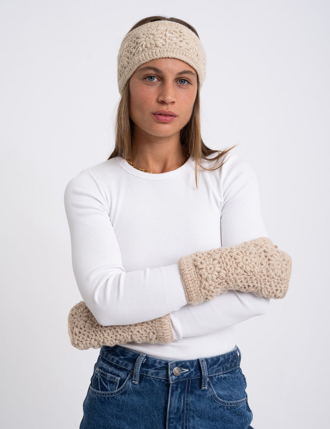 Fingerless Gloves Crochet Beige - Things I Like Things I Love