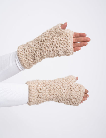 Fingerless Gloves Crochet Beige - Things I Like Things I Love