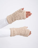 Fingerlose Handschuhe häkeln Beige